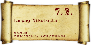 Tarpay Nikoletta névjegykártya